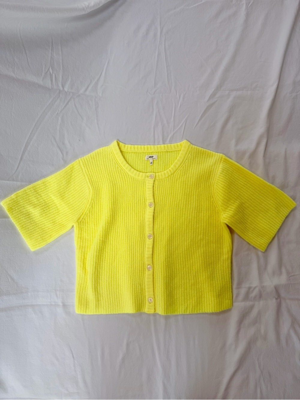 Aerie NWT Short-Sleeve Button Cardigan - Yellow